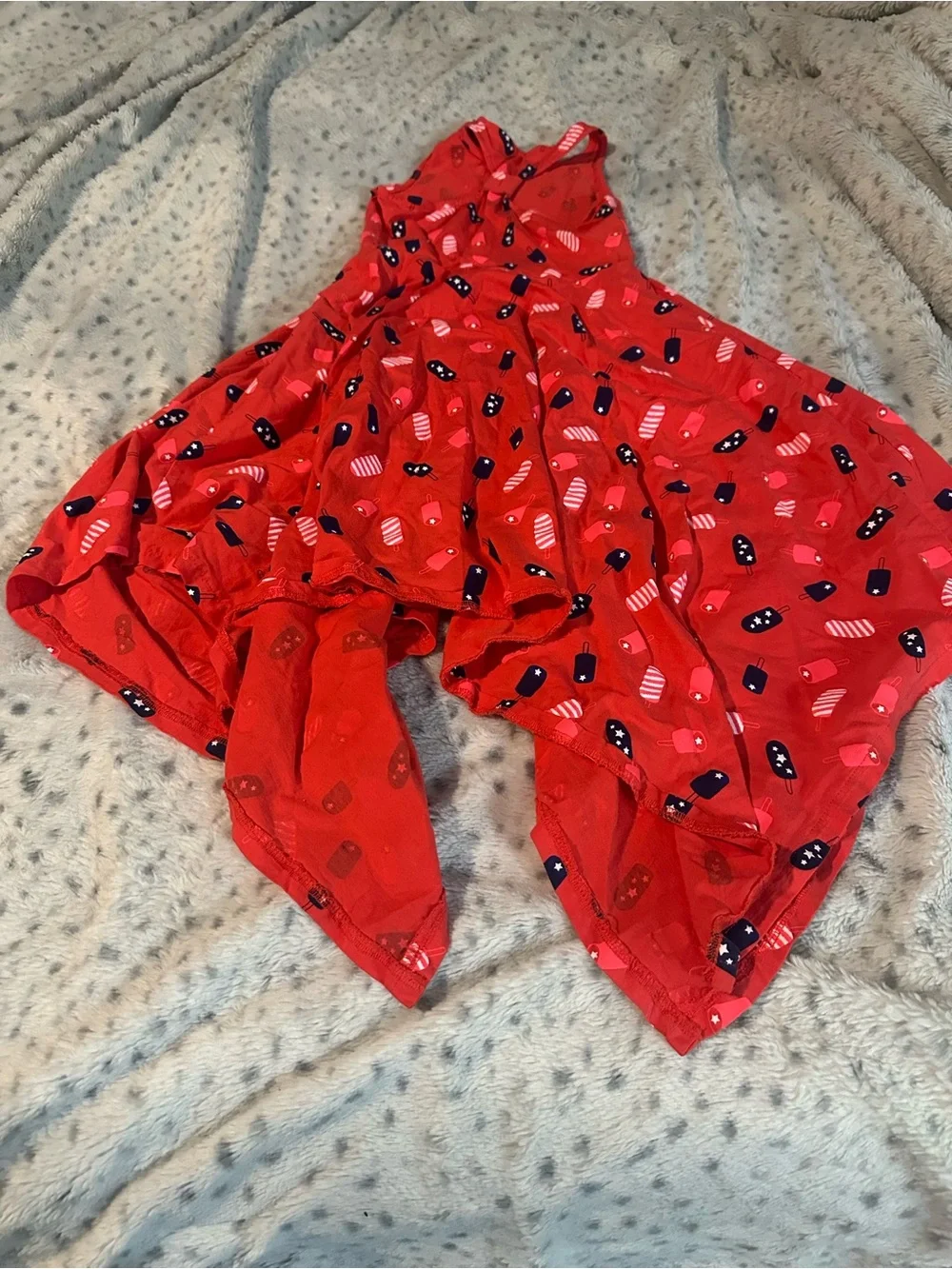 Dip Kids Red Handkerchief Hem One-Piece Dress